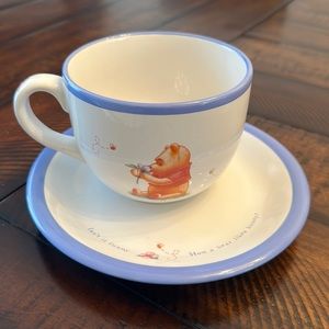 SIMPLY POOH Disney Ceramic Coffee Mug  Bowl Plate Saucer Set- NEW/NEVER USED